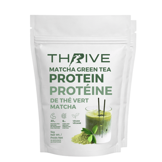 White bag of Thrive Matcha Green Tea Protein (2 units)