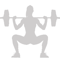 Silhouette of a person doing a barbell squat