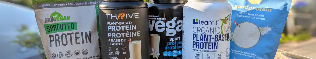 Five Canadian-made vegan protein powders compared for the best vegan protein powder in Canada in 2026