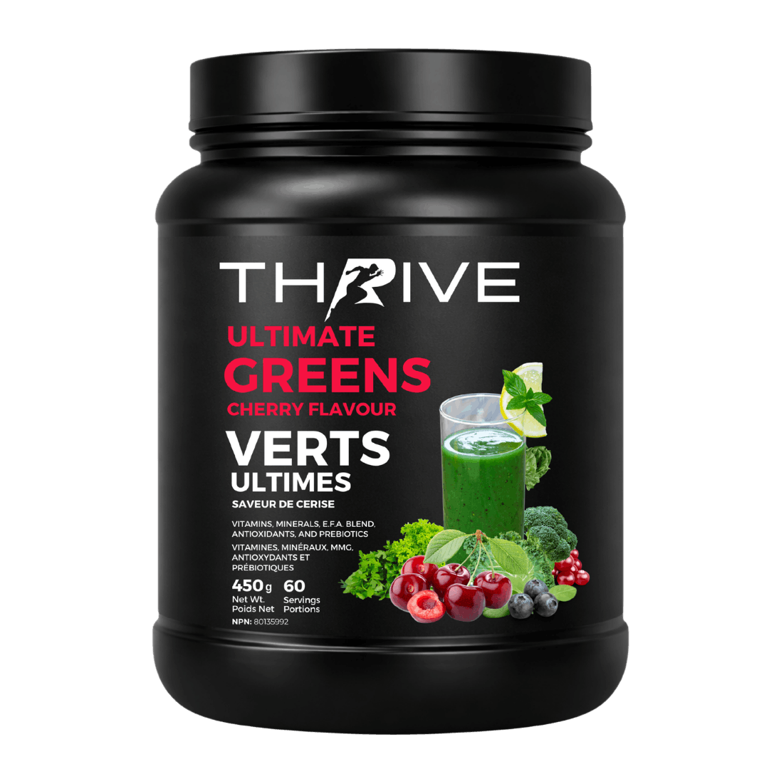 Thrive Ultimate Greens - cherry – Canadian-made greens powder with superfoods, prebiotics, and antioxidants, 450 g tub