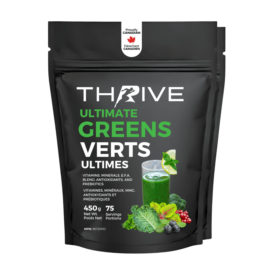 Thrive Ultimate Greens - unflavoured – Canadian-made greens powder with superfoods, prebiotics, and antioxidants, 450 g with 75 servings (2 units)