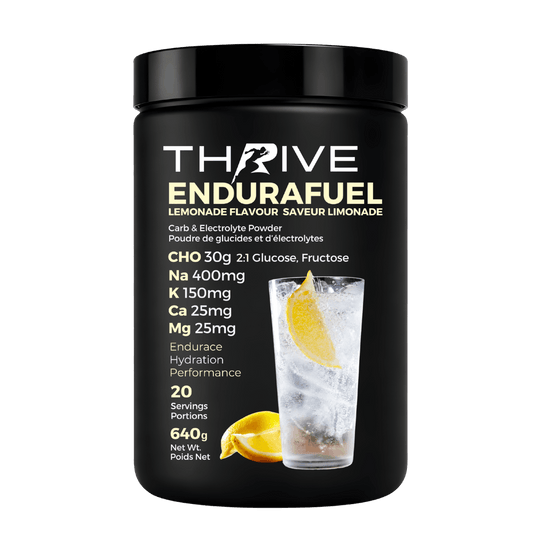 Thrive EnduraFuel lemonade flavor powder container