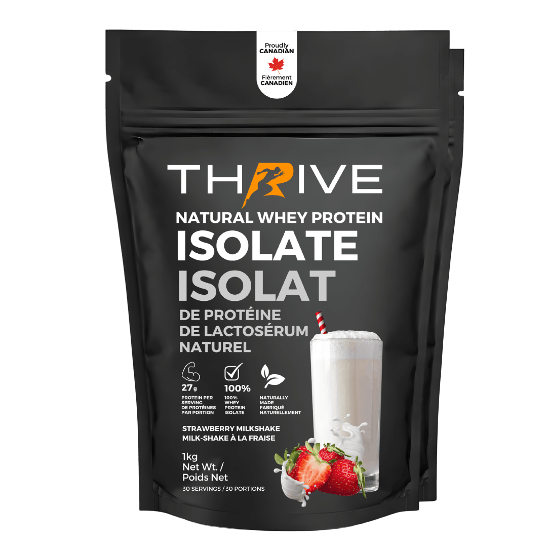 Thrive natural whey protein isolate package with strawberry (2 units)