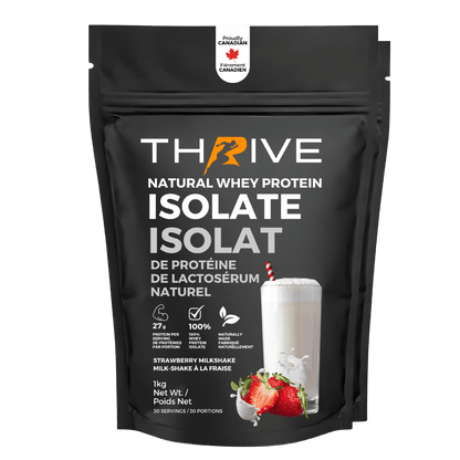 Thrive natural whey protein isolate package with strawberry (2 units)