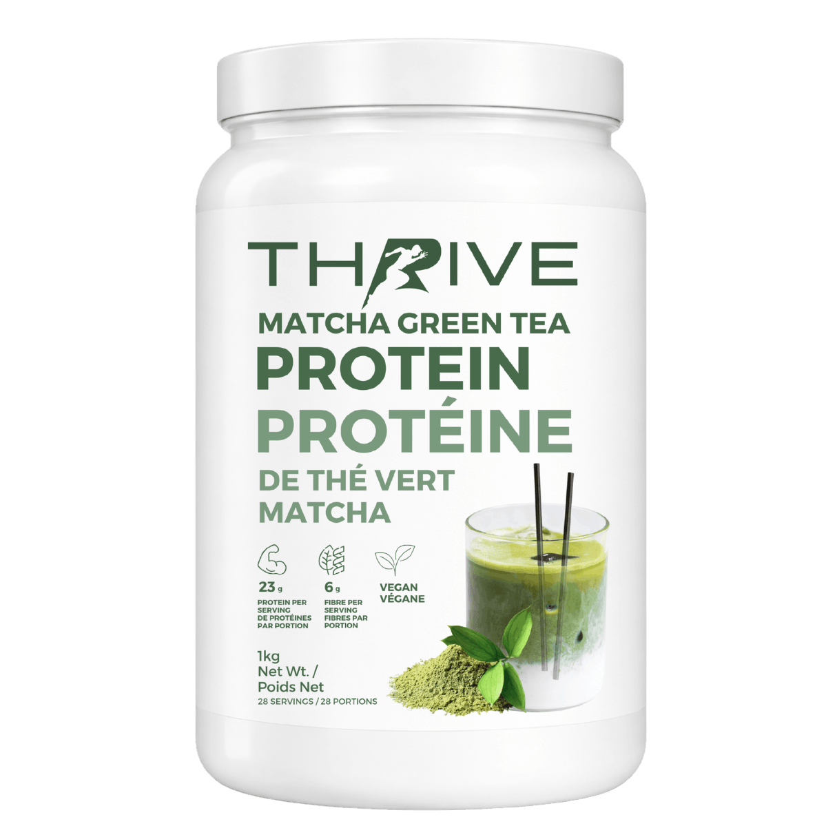 White container of Thrive Matcha Green Tea Protein (1 unit)