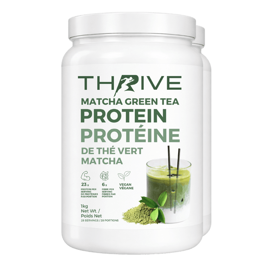 White container of Thrive Matcha Green Tea Protein (2 units)