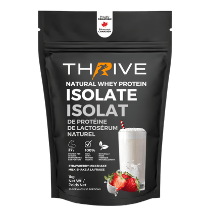 Thrive natural whey protein isolate package with strawberry (1 unit)