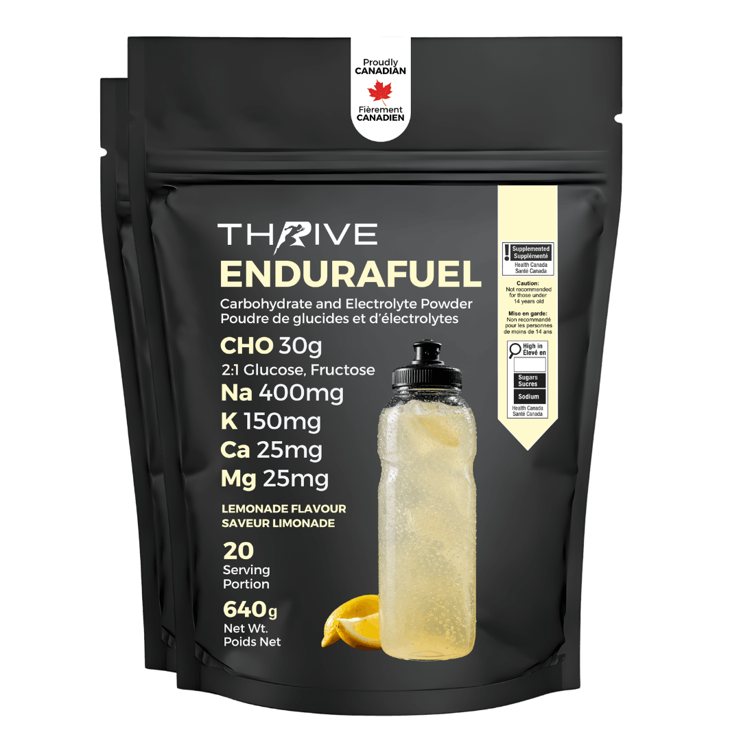 Thrive EnduraFuel Lemonade carbohydrate and electrolyte powder, 640 g endurance fuel with 30 g carbohydrates, sodium, potassium, calcium, and magnesium (2 pack)