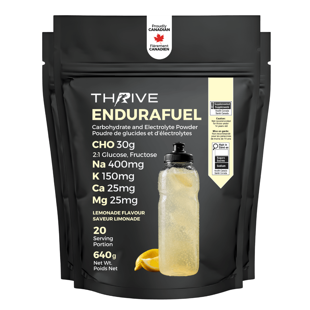 Thrive EnduraFuel Lemonade carbohydrate and electrolyte powder, 640 g endurance fuel with 30 g carbohydrates, sodium, potassium, calcium, and magnesium (3 pack)